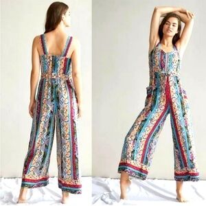 Anthropologie Calais Wide Leg Jumpsuit Paisley Multicolor print size Medium